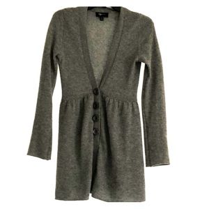 Long Gray Cashmere Cardigan